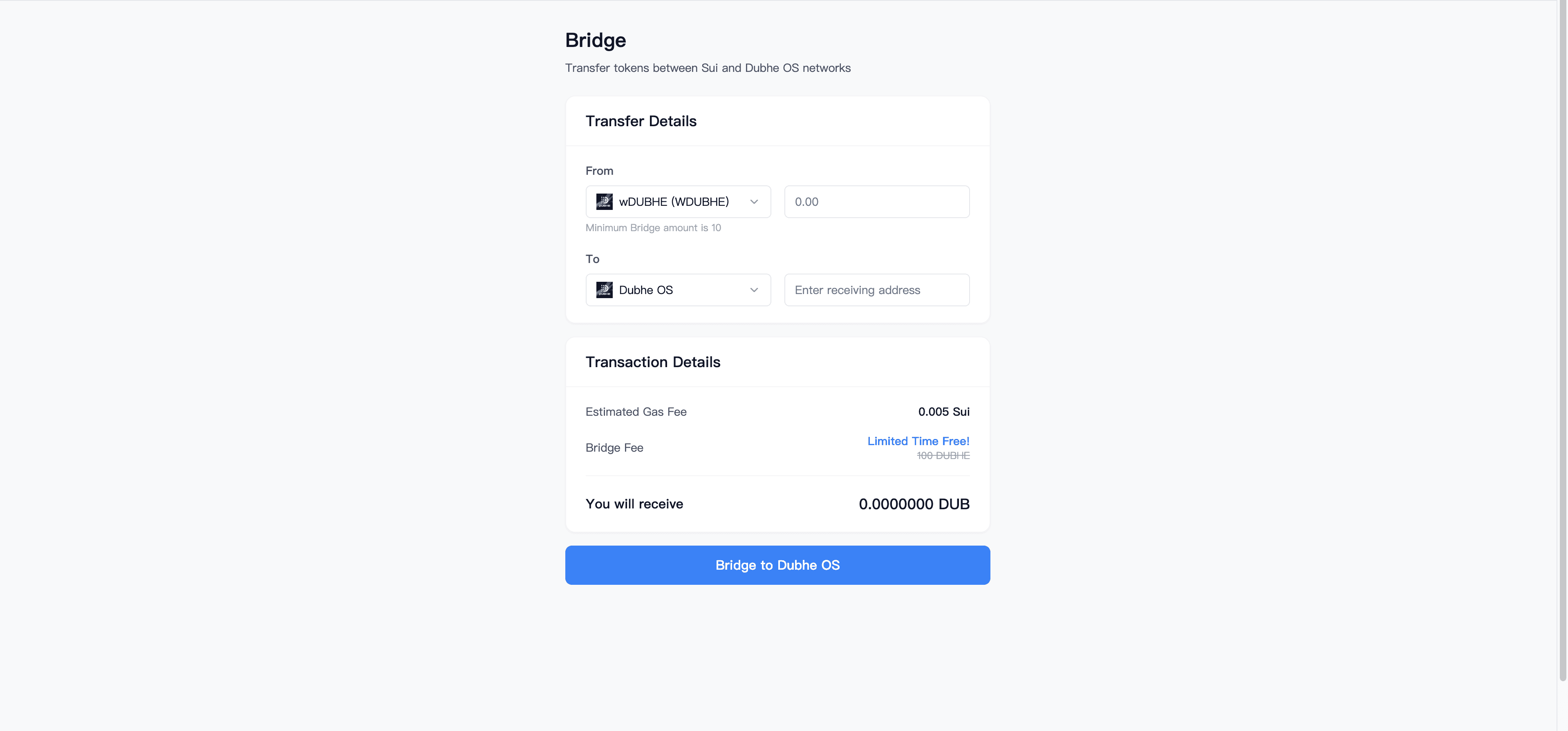 Bridge UI Screenshot