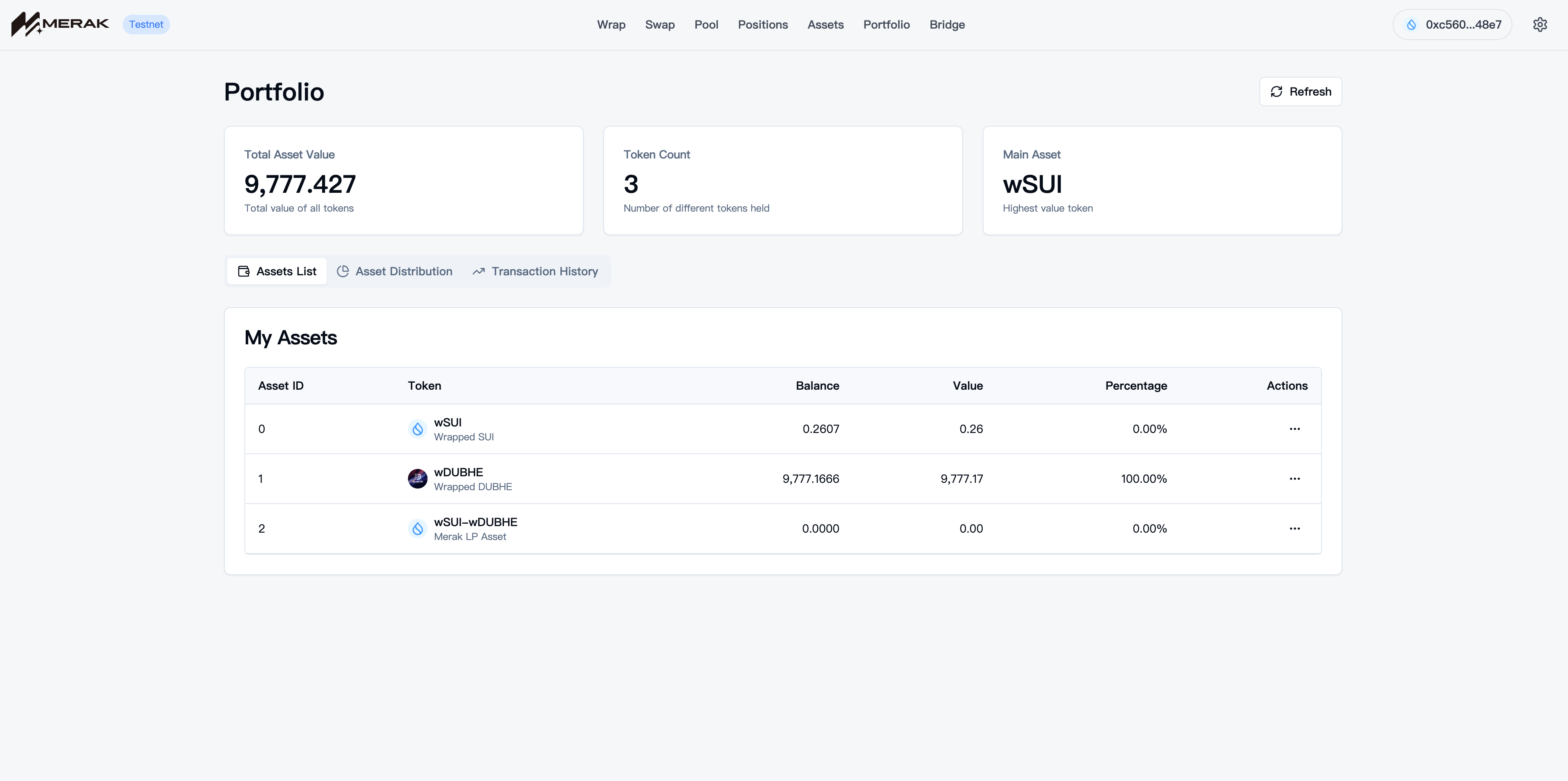 Portfolio UI Screenshot