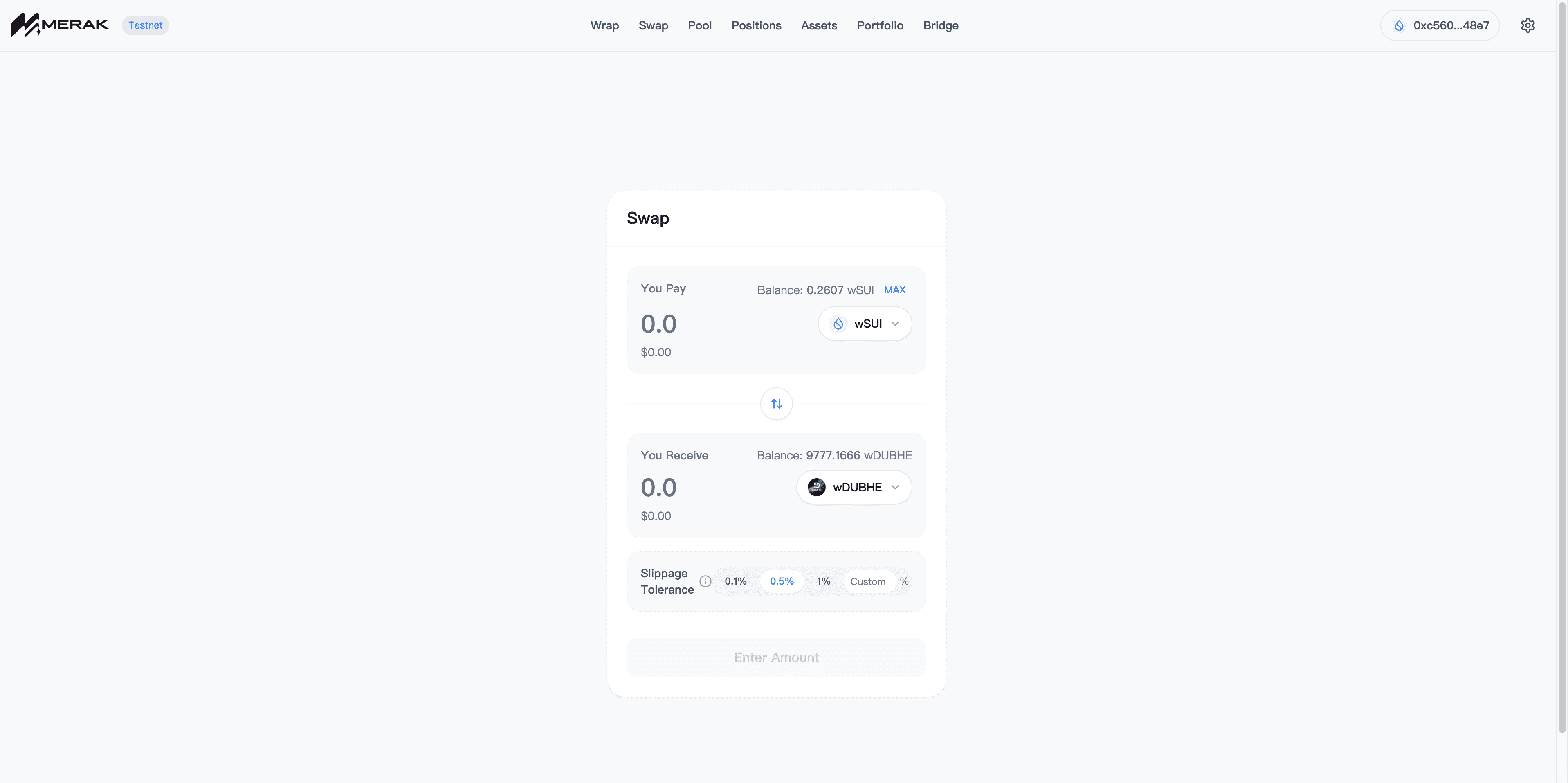 Swap UI Screenshot